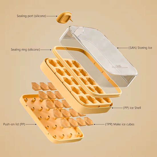 LANPHEN™ Ice Cube Tray with Storage Bin & Scoop - 32 Ice Cubes - BPA-Free Silicone Ice Mold — afbeelding 4