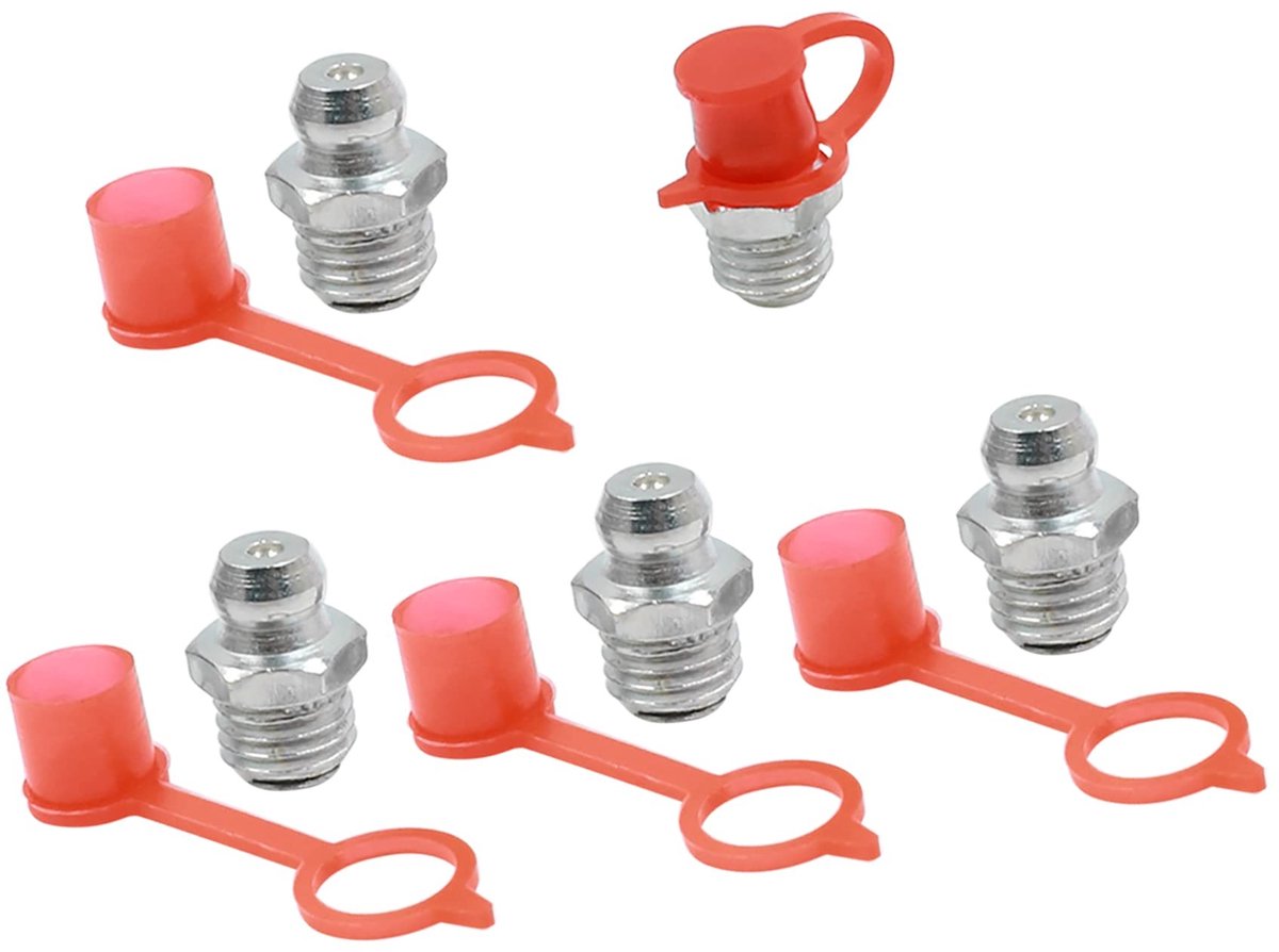Dailygoods- Vettepelarmaturen 5 Stuks - M8x1.0 - Rechte - Stofkap - Auto - Hoogwaardige kwaliteit - Vetpomp