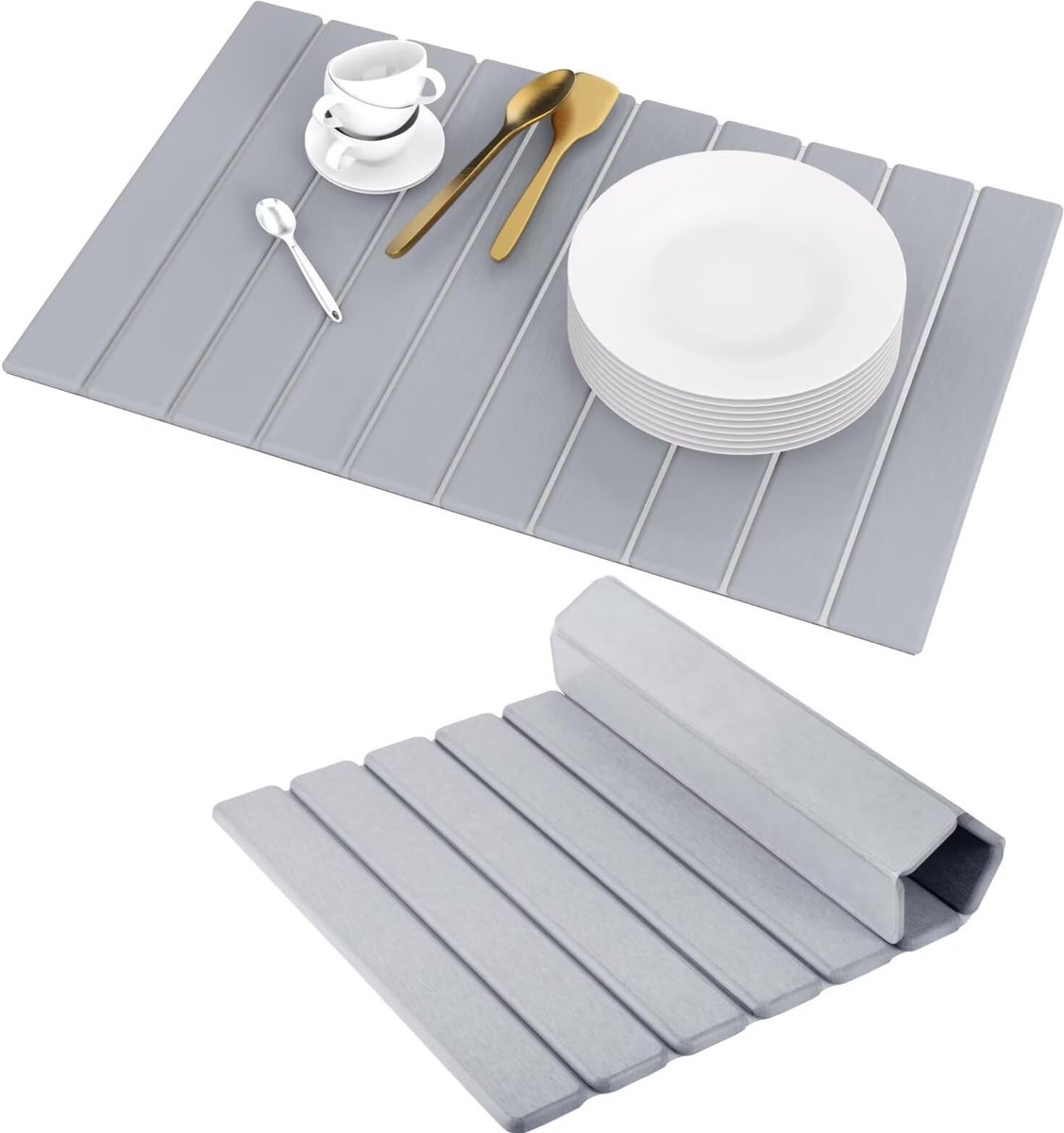 Dailygoods- Droogstenen Mat - Snel Inklapbare Diatomeeënaarde - Antislipmat - Keuken - Badkamer - Douche - Droogmat