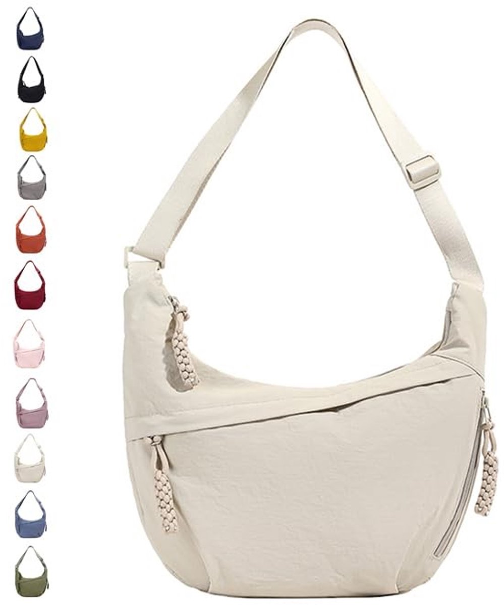 Dailygoods- Dumplingtas dames - Halve maan tas - Crossbody tas - Verstelbare riem - Nylon tas - Dagelijks gebruik - Crossbodytas
