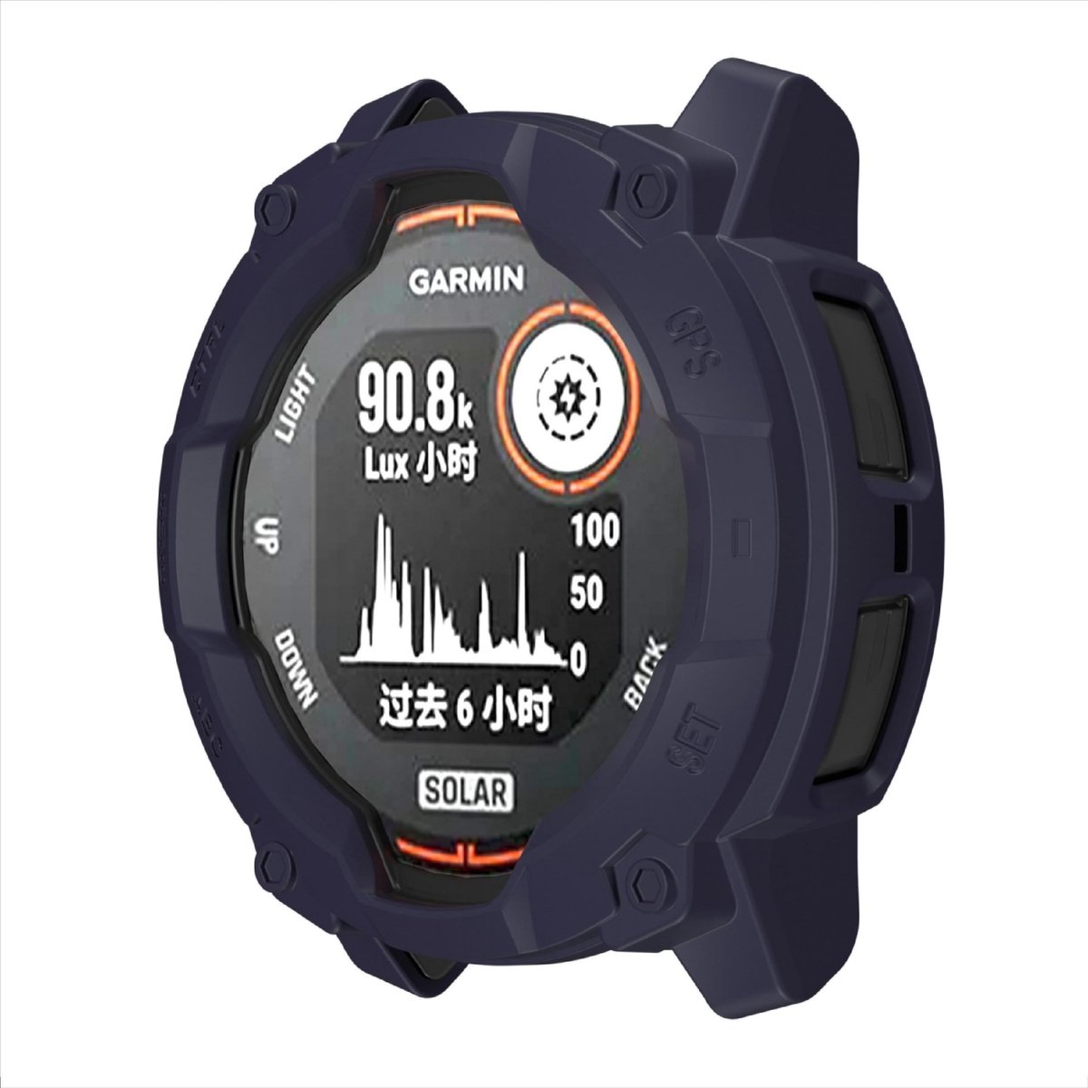 Dailygoods - Premium TPU Hoes voor Garmin Instinct 3 Solar - Blauw