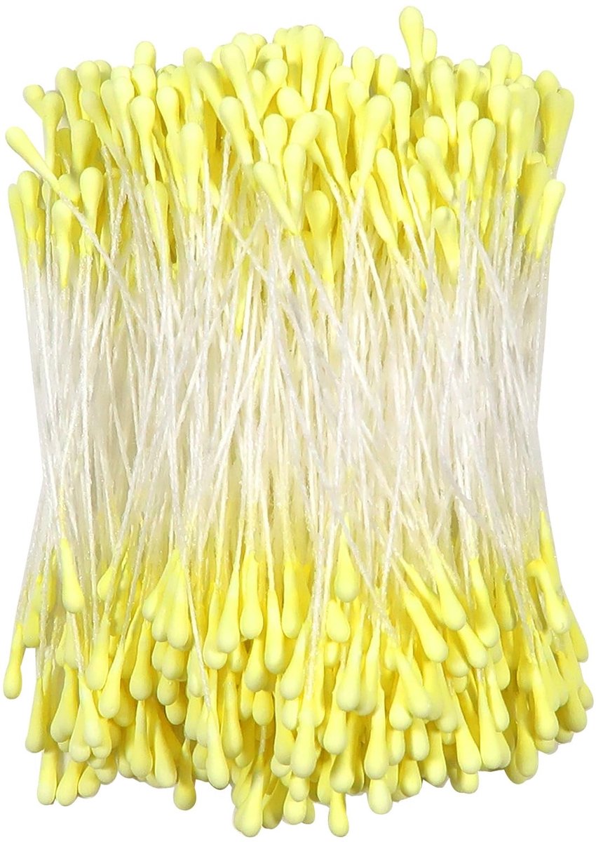 Dailygoods- Pijpenreinigers 380 Stuks - Dubbele Koppen - Donkergeel Meeldoppen - Kunstbloem Meeldraden - 2 mm - Gips/Touw Materiaal - Bloemenmeeldraden
