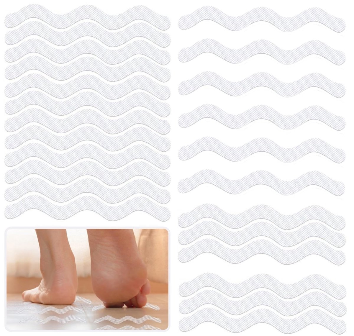 Dailygoods- Antislipmatten 24 Stuks - Antislip Badstickers - Zelfklevend - 3D-Gestructureerd - Duurzaam Kunststof - Verhoogde Wrijving