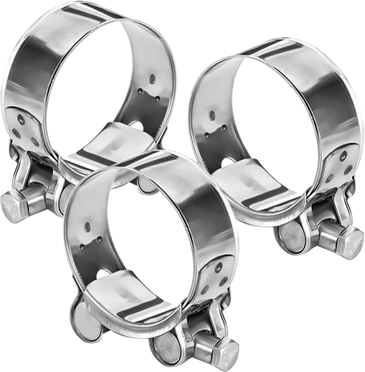 Dailygoods- Uitlaatklem 40-43 mm - Set van 3 Slangklemmen - Roestvrij Staal - Scharnierboutenklem - Corrosiebestendig - Voor Slangbevestiging - Slangklem