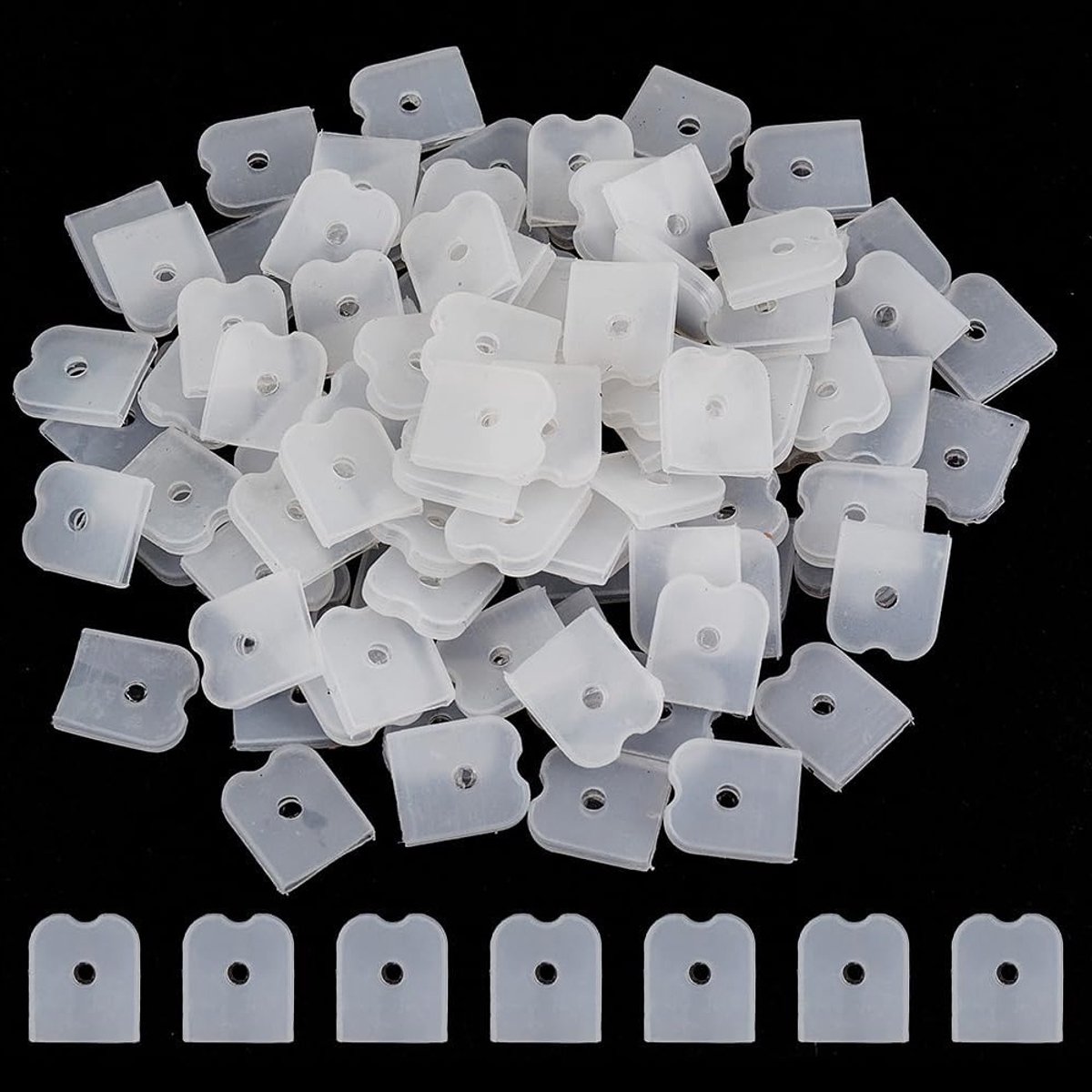 100 Stuks Silicone Einde Caps voor Rigilene Polyester Boning - Witte 12mm Kraag Corset Spiral Boning Tips voor Shapewear en Ondersteuning van Strip Chain Einde Cap Deksel