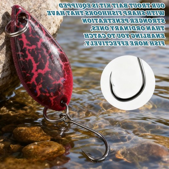 Complete Set van 16 Stuks Vissen met Lepels, Aas, Spinner en Blinkers voor Forel, Baars, Zander en Snoek met Lure Box en Praktische Visspullen — afbeelding 3