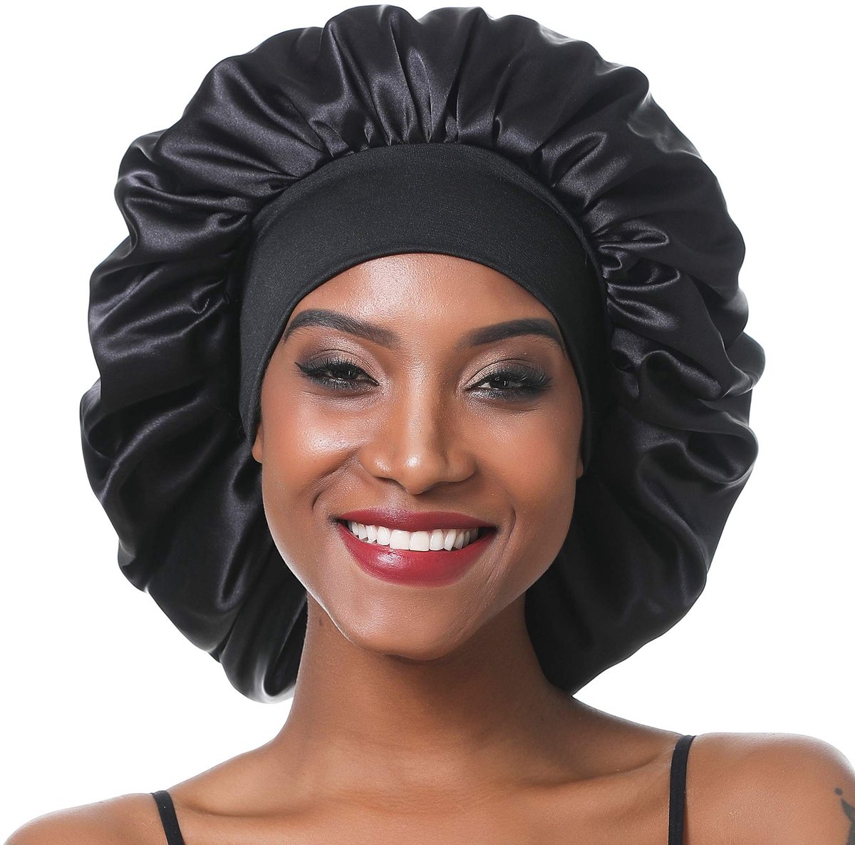 Dailygoods- Slaapmuts Premium Kwaliteit - Satijnen Slaapmuts - Elastische Haarband - Lichtgewicht - Ademend - Ideaal voor Lang Haar