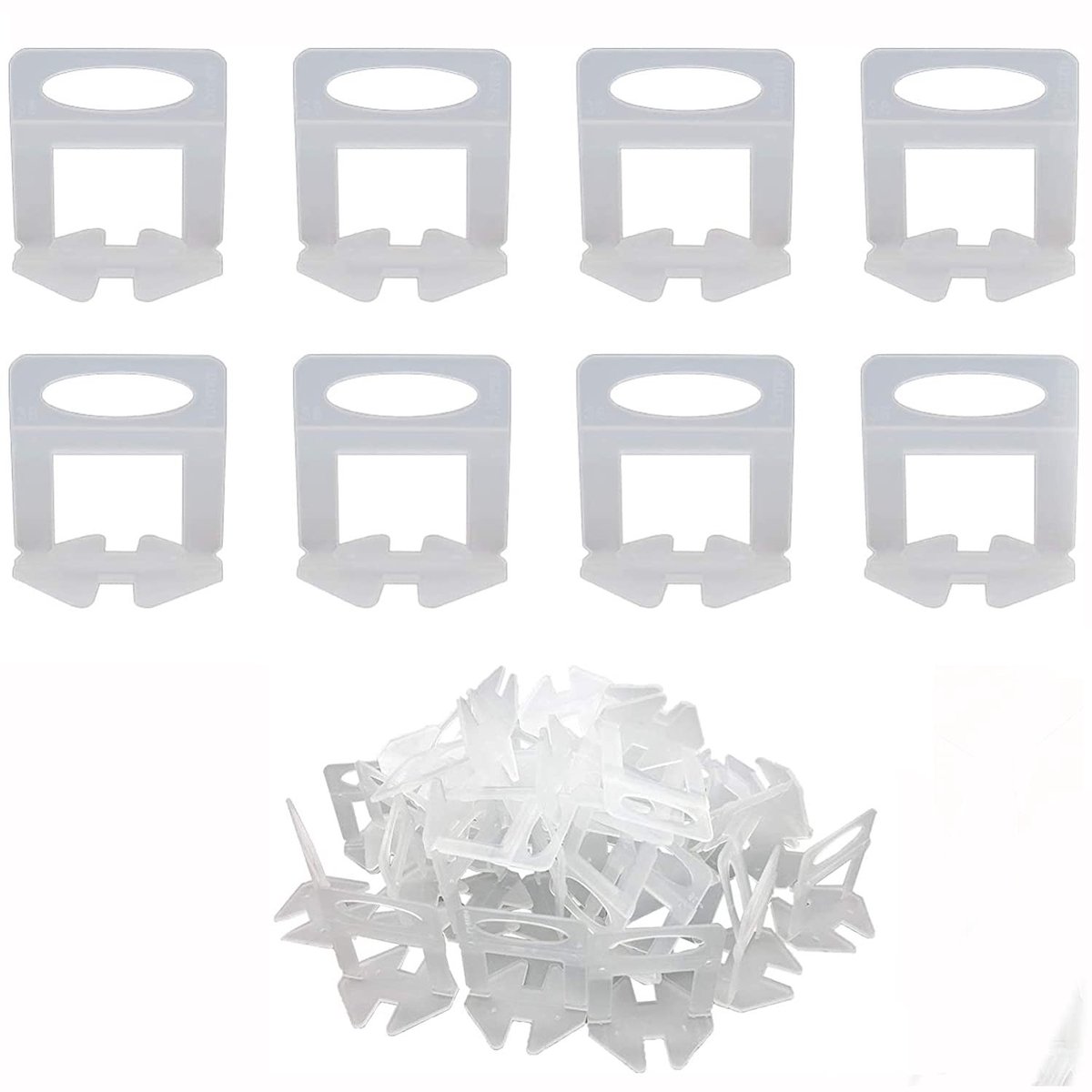 Dailygoods - Tegel Leveling Systeem - 400Pcs Clips - Eenvoudig te installeren - Geschikt voor professionele tegelzetters - Spacers voor keramische teg...