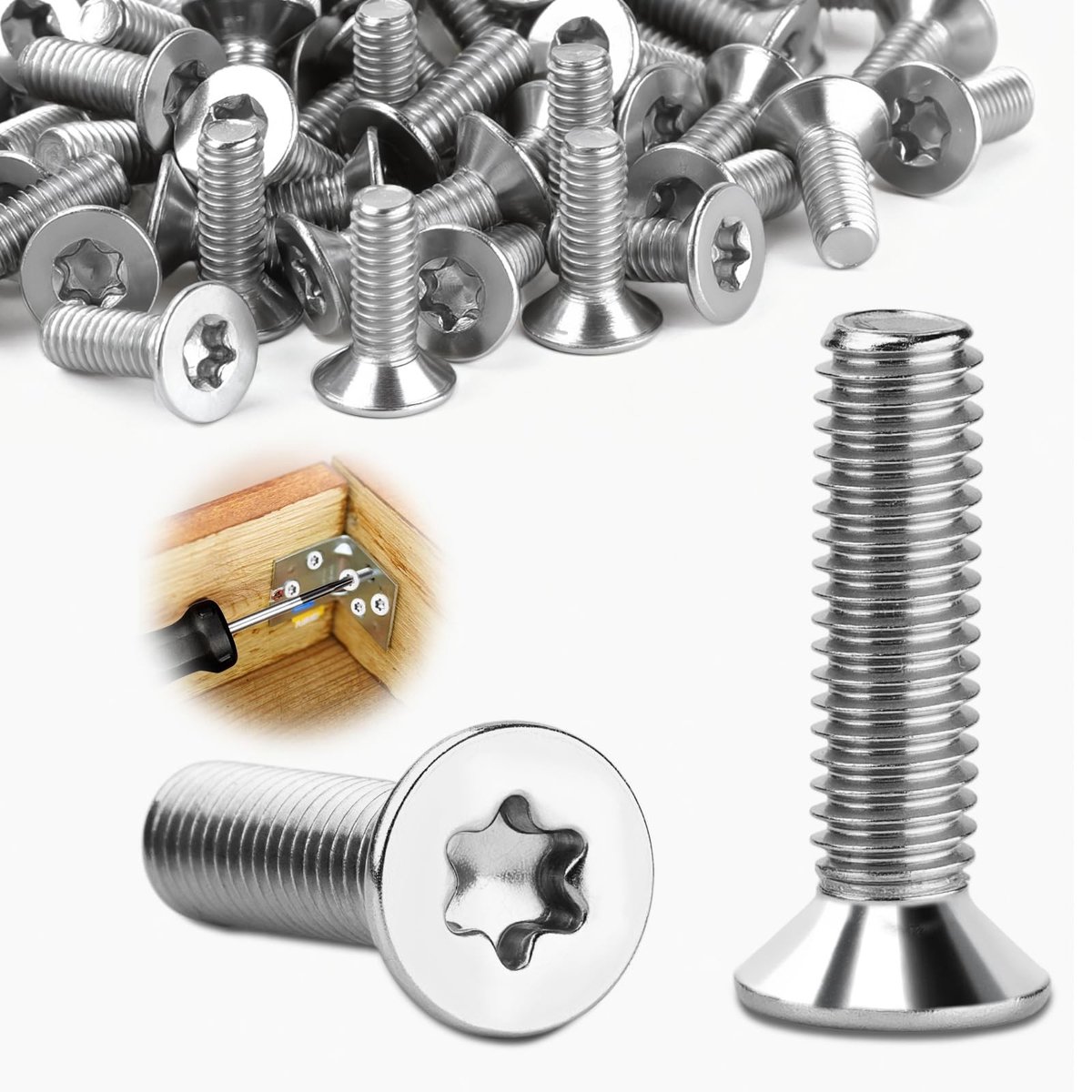 Dailygoods - Mbsomnus M4 x 25 mm verzonken kopschroeven, 30 stuks, verzonken schroeven, torx-roestvrij staal 304, binnenzeskantschroef voor hout, woonmeubels, metaalbewerking
