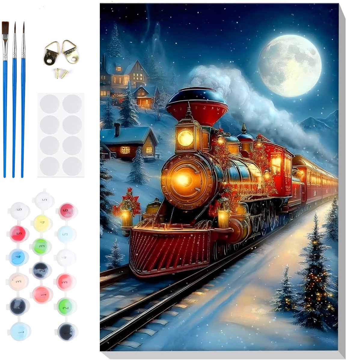 Dailygoods - Lxmsja OWJ074 Schilderen op nummer, volwassenen, met lijst, schilderen op nummer, doe-het-zelf set voor volwassenen, met kwasten en acrylverf, handgeschilderd olieverfschilderij voor thuis, decoratie