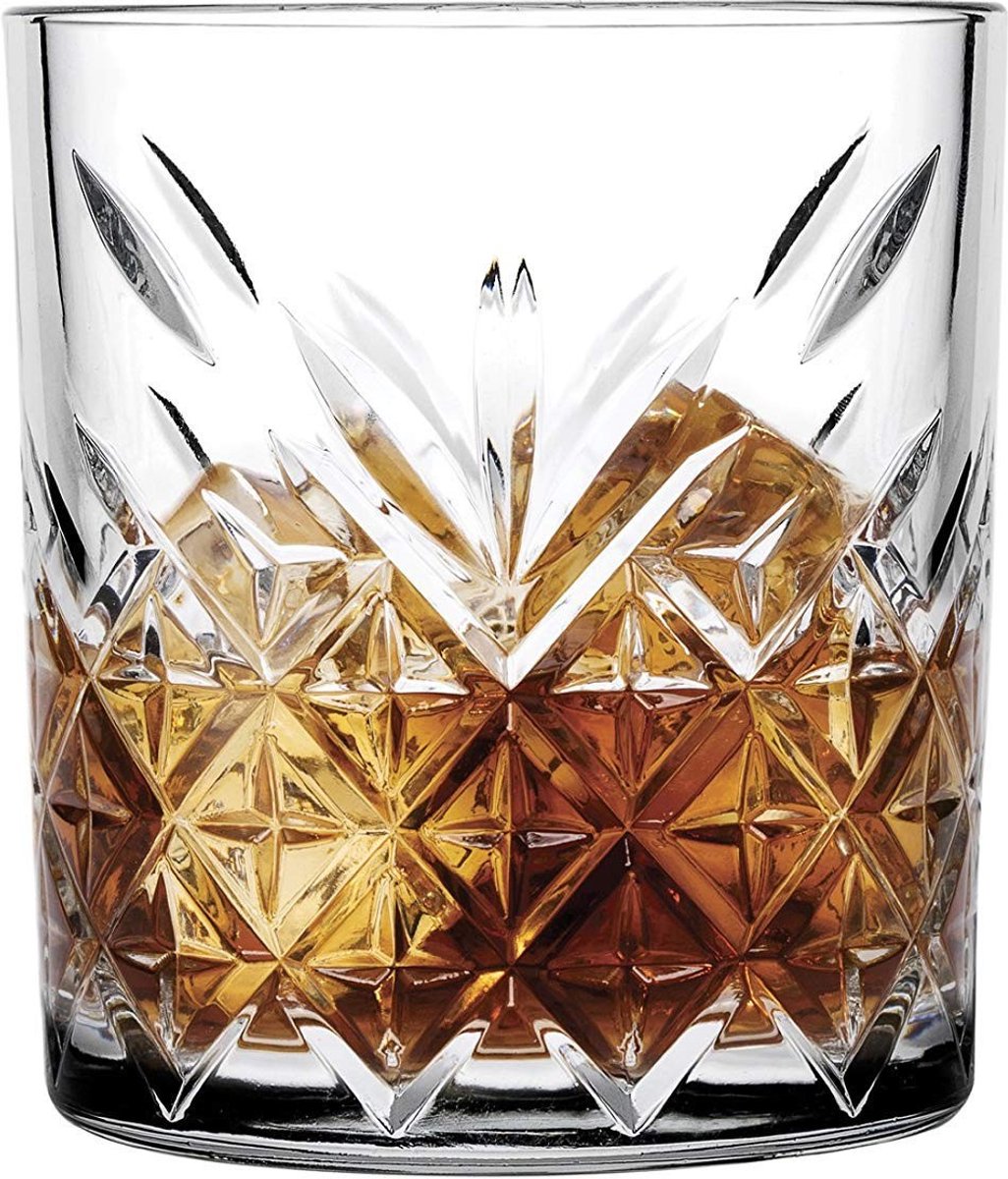 Dailygoods - Whisky Glas Tumbler Timeless, Kristal Design, 205ml - Set van 6