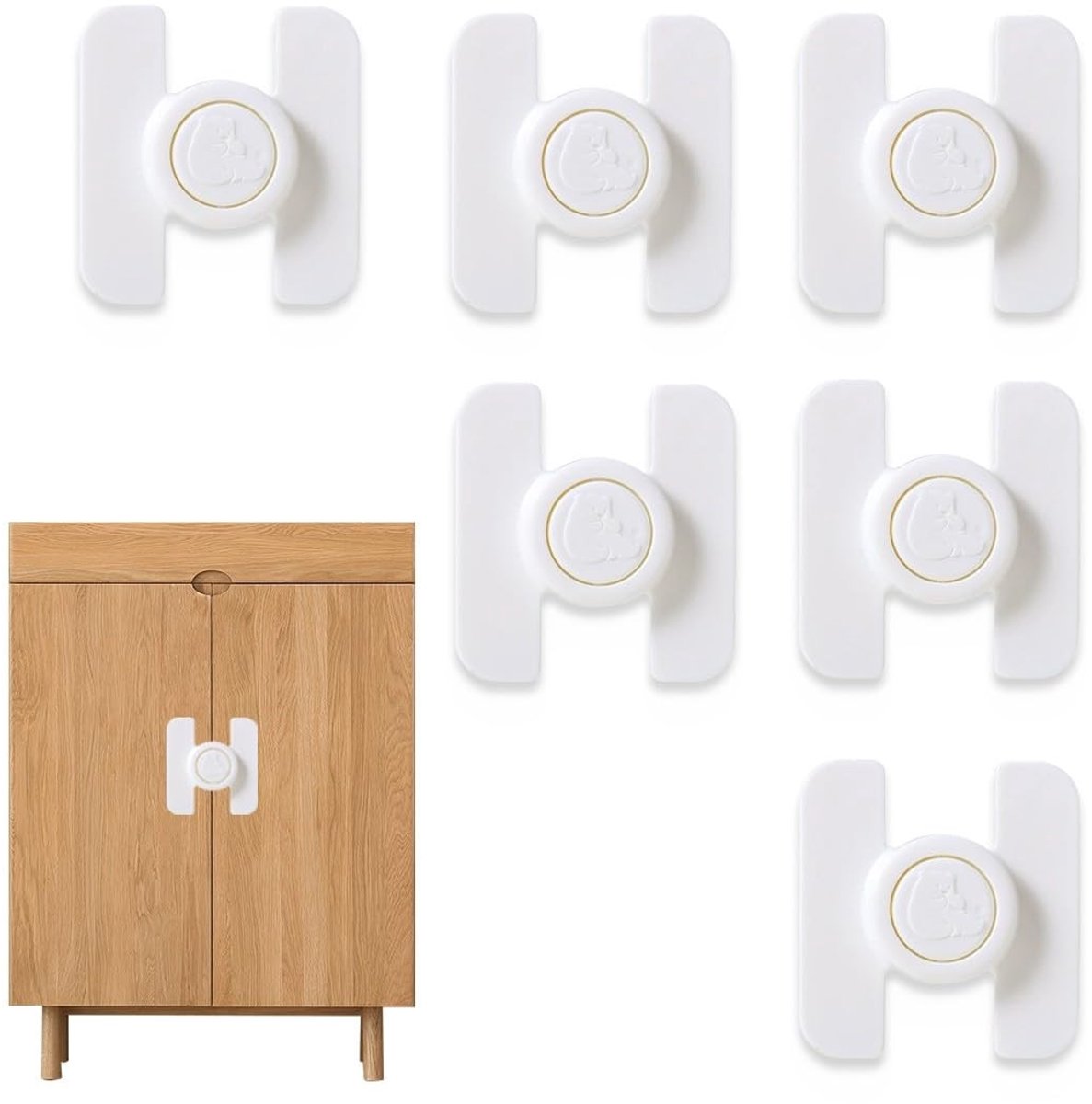 Dailygoods- Babydeurslot - 6 Stuks - Kinderbeveiliging - Deurslot Koelkast - Milieuvriendelijk - Sterke 3M-lijm - Veilig voor Kinderen