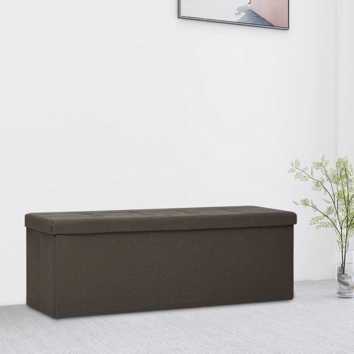 Opbergbank - Zitkist Kruk - Ruimte Besparen - Opvouwbaar Design - 110 cm - Donkerbruin