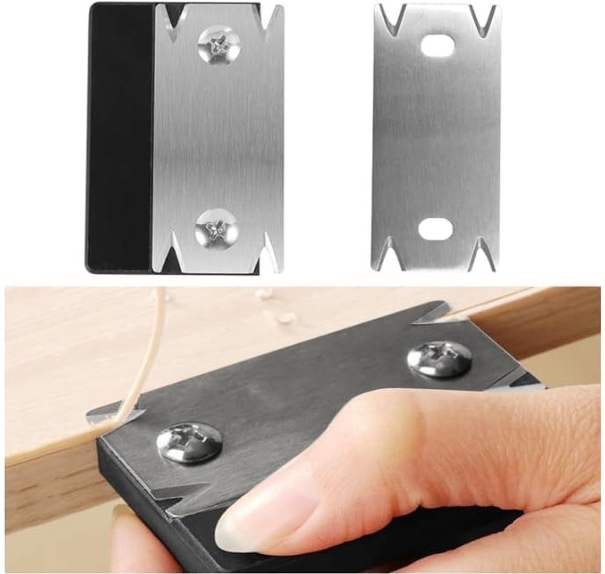 Solidchoice- Randsnijder met reservemes - Houtbewerking - Kantensnijder - Trimmer - ABS/PVC - Slijtvast handvat - Koolstofstaal lemmet