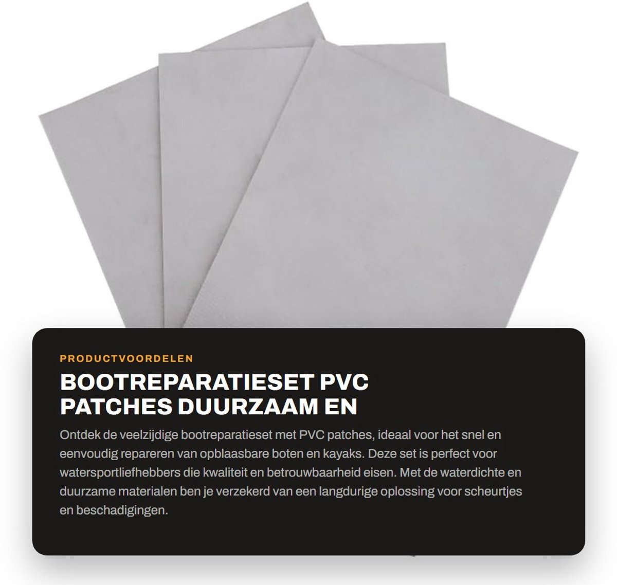 Solidchoice- Bootreparatieset Waterdicht - 3 Stuks - PVC Patches - Multifunctioneel - Voor Opblaasboot/Kano - Duurzaam Materiaal - Reparatieset