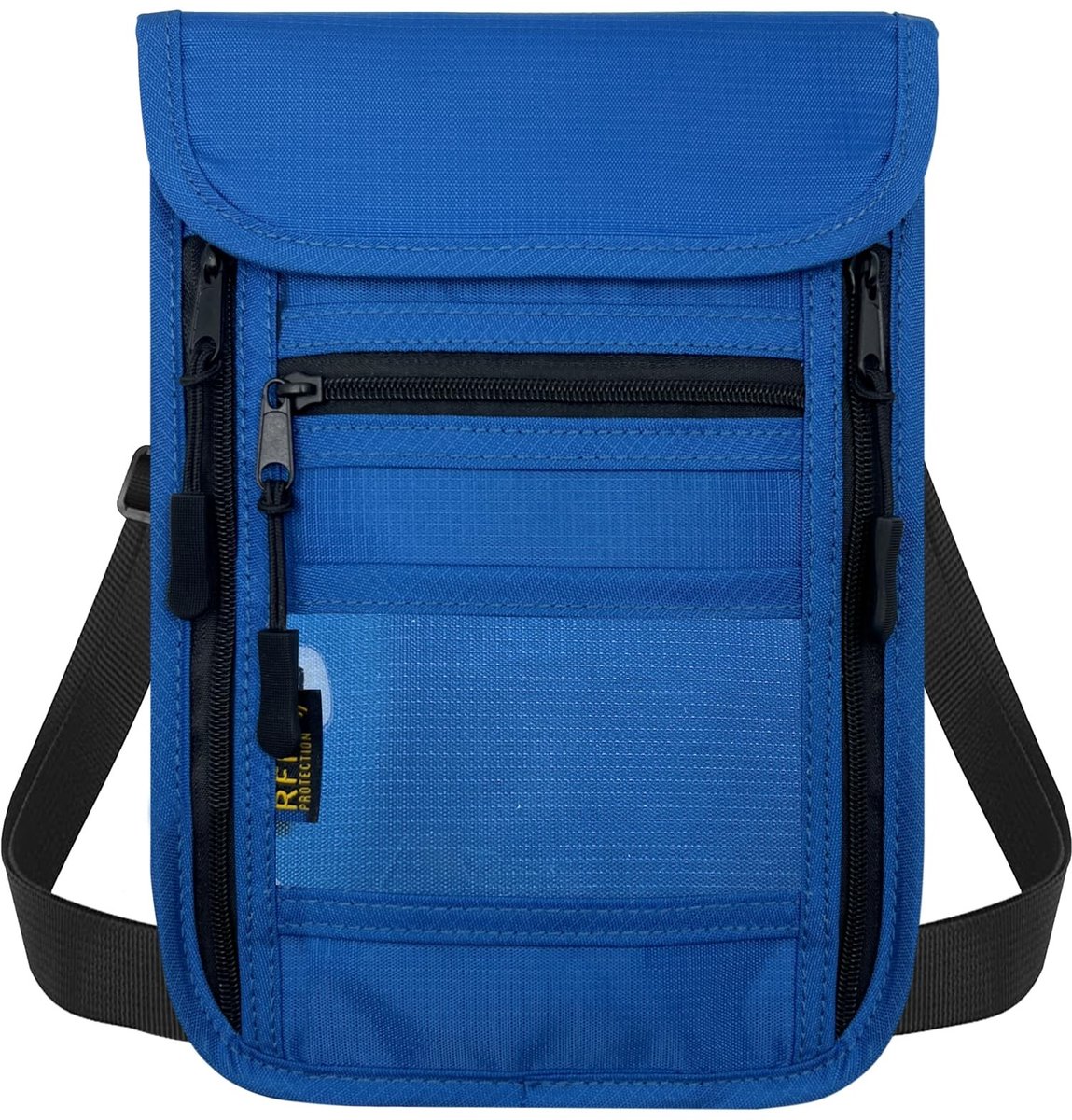 Solidchoice- Reisportemonnee RFID-blokkerend - Paspoorthouder - Nektasje - Verstelbare schouderriem - Nylon - 20,7 cm x 14,4 cm