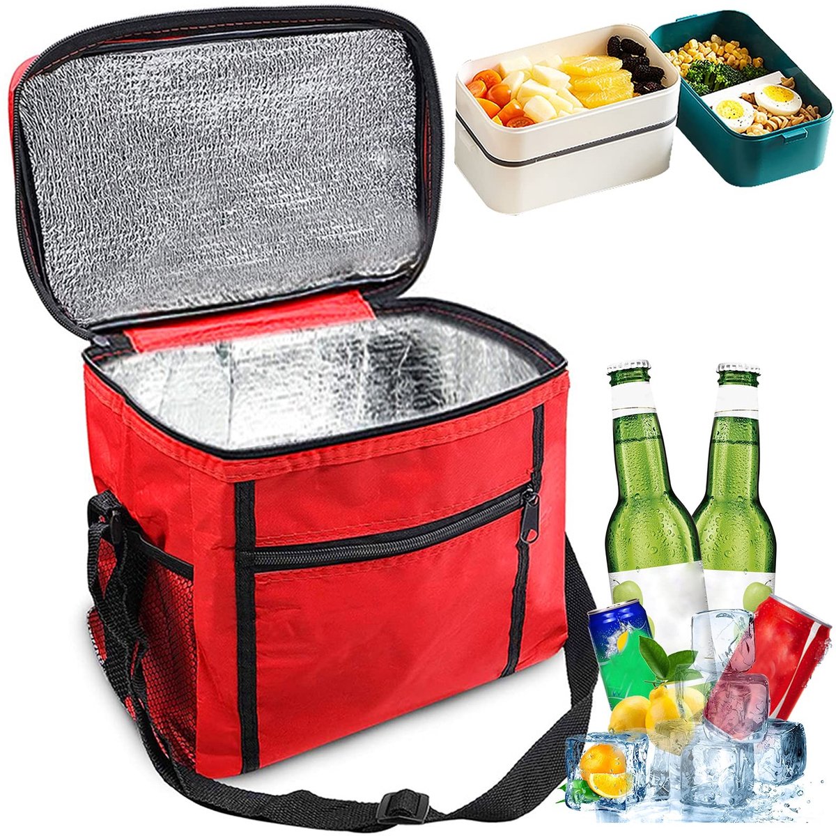 Solidchoice- Koeltas 10 Liter - Opvouwbaar - Isolerende Tas - Thermische Tas - Picknicktas - PEVA-voering - Hittegelaste Naden