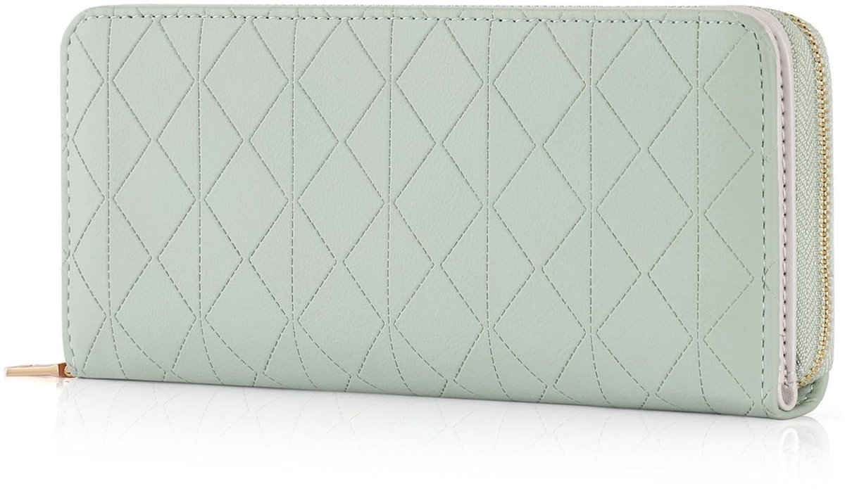 Dailygoods- Portemonnee Dames Grote Lange Portefeuille - Ritssluiting - Kaarthouder - 11 Kaartsleuven - Zacht Kunstleer - Elegante Stijl