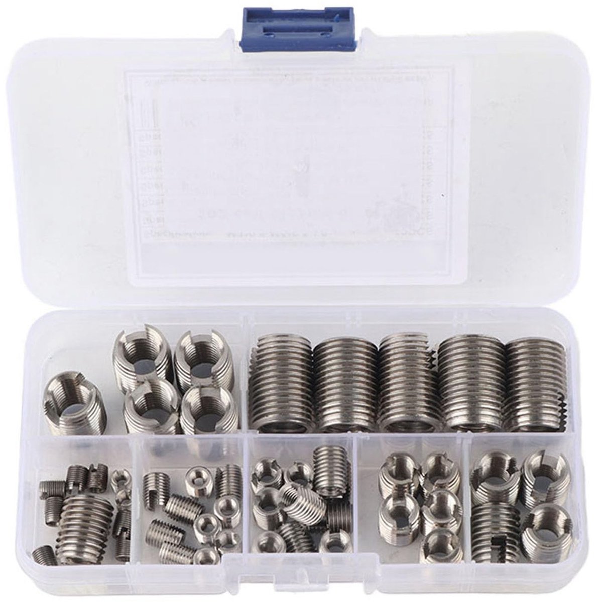 Dailygoods- Draadinserts 50 Stuks - Roestvrij Staal - Zelf-tappende Inzetstukken - Metaal Reparatie - Hoge Hardheid - Bestand tegen Trillingen - Schroefinserts