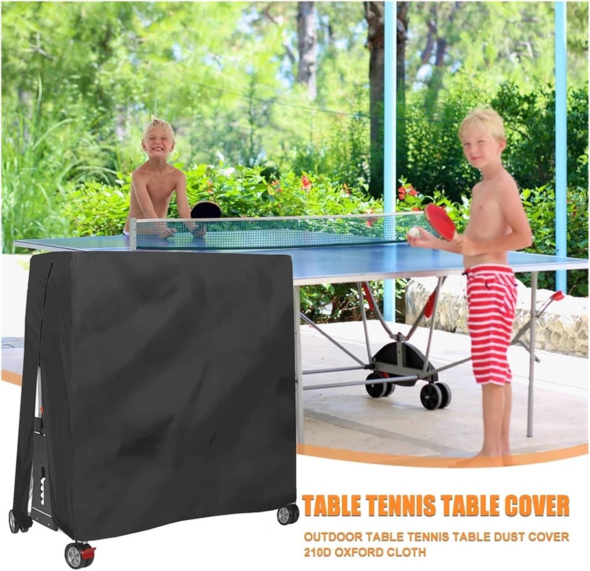 Tafeltennisafdekking - Opvouwbare hoes - Tafel Beschermen - Waterdicht Stofvrij - 165 cm - Zwart