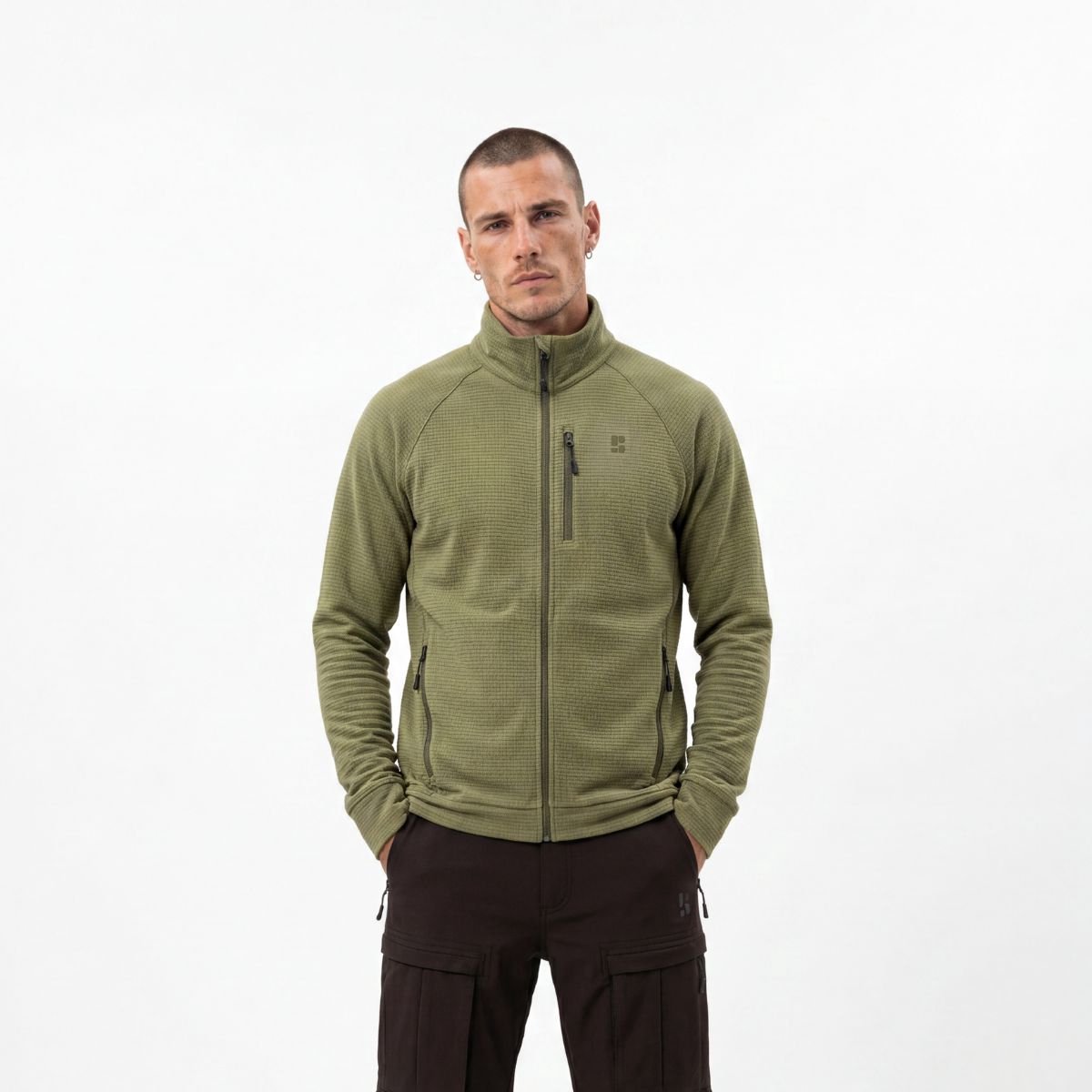 Poederbaas Outdoor Vest Heren Waffle Jacket Lichtgewicht & Ademend Wandelvest & outdoor activiteiten Groen