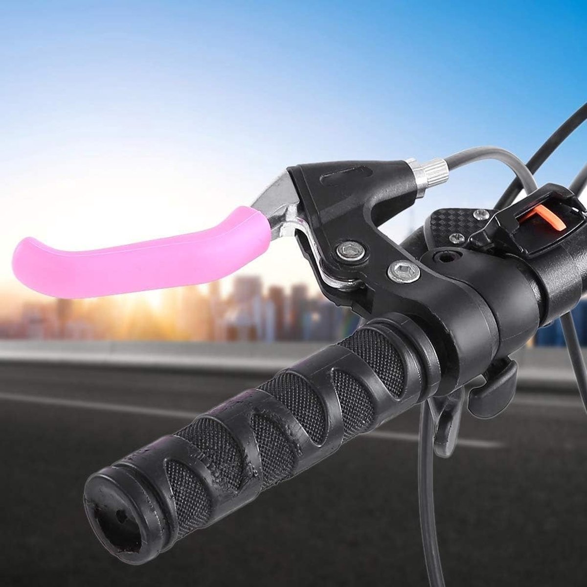 Dailygoods- Remhendelhoes Antislip - Schokabsorberende Siliconen - Universele Pasvorm - Racefietsen - Mountainbikes - Donkerroze - Remgreephoes