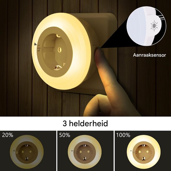carmdering - Nachtlampje voor Stopcontact - 1x LED nachtlampjes tussenstekker - Nachtlampjes LED stopcontact - Nachtlicht met schemeringssensor van Carmdering — afbeelding 4