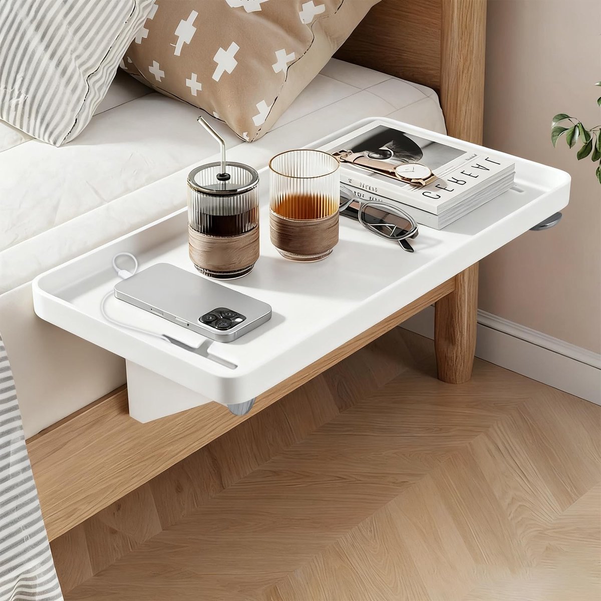 Dailygoods - Inklapbaar Nachtkastje met Kabeldoorvoer
