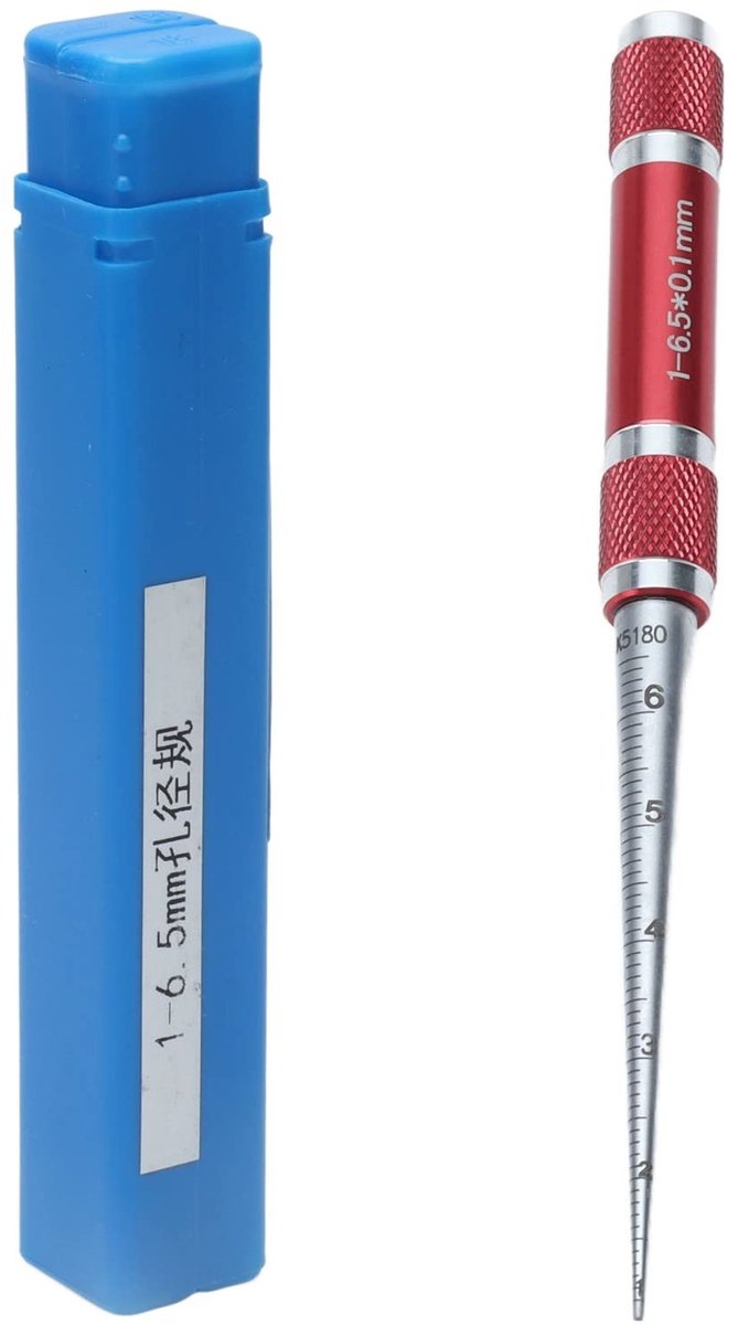 Dailygoods- Diafragmameter Roestvrij Staal - Meetinstrument 1-6,5mm - Taps Gaten Liniaal - Nauwkeurigheid 0,1mm - Precisie-engineering - Kwaliteitscontrole