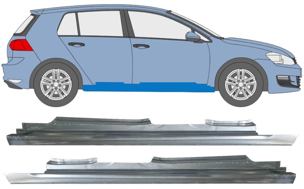 Volledige dorpel voor Volkswagen Golf 7 2012- / Links + Rechts / Set