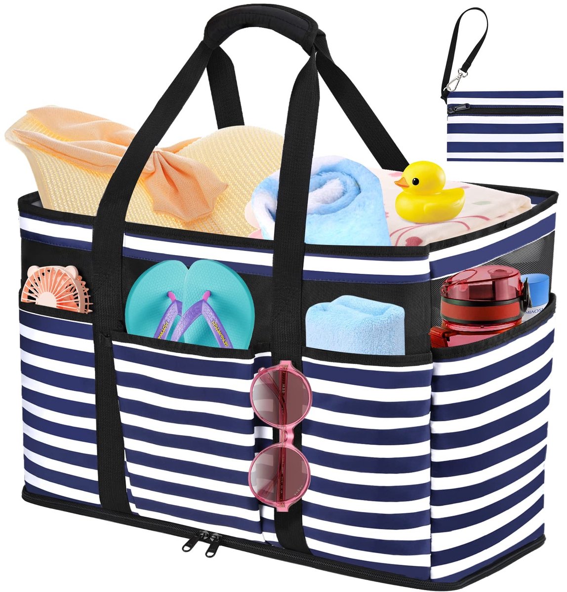 Dailygoods- Strandtas XXL - Waterdichte Strandtas - Draagtas voor Dames - Grote Schoudertas - Familie Strandtas - Ventilerend Mesh Materiaal