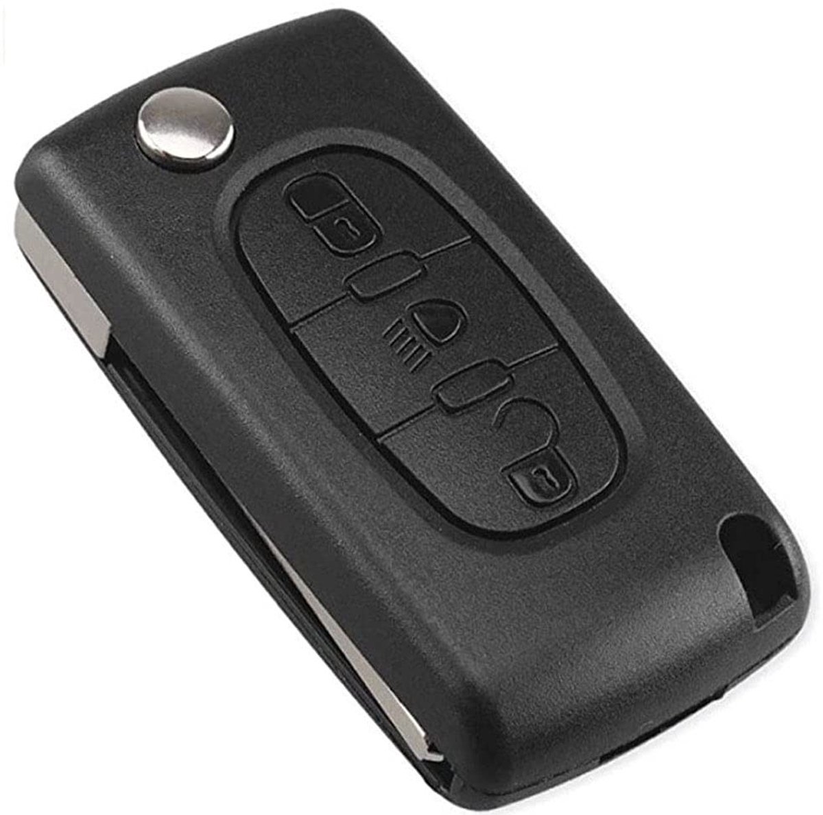 Dailygoods- Koplampsleutelbehuizing CE0523 - Autosleutel Hoesje - Antidiefstal - Klapsleutel - Behuizing - Geschikt voor Peugeot/Citroën