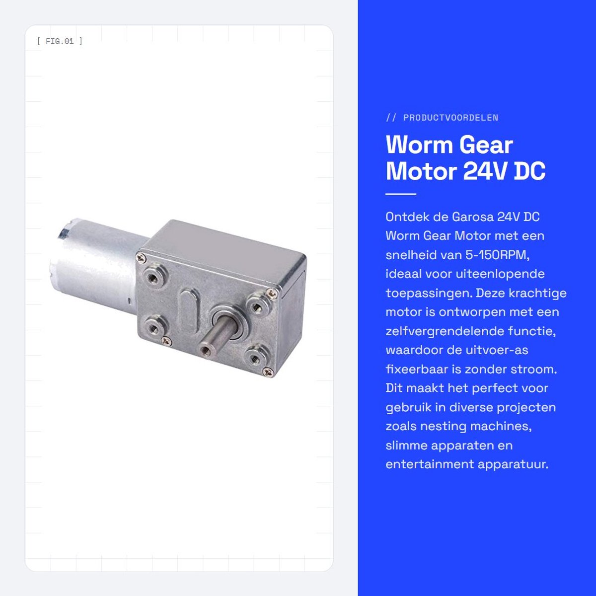 Dailygoods - Worm Gear Motor - 24V DC Motor - Sterke en Stille Motor - 5-150RPM - Geschikt voor Diverse Toepassingen - Hoogwaardige Prestaties - Compa...