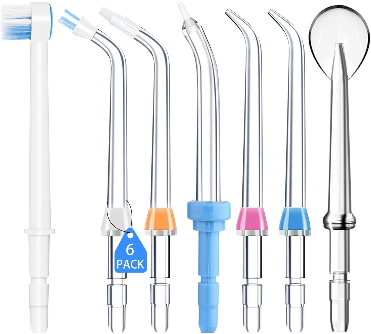 Dailygoods- Waterflosser Tips - 7 Stuks Vervangende Jet Tips - Hoge Druk Parodontale Tips - Monddouche Opzetstuk - Geschikt voor Waterpik - Duurzaam ABS Materiaal