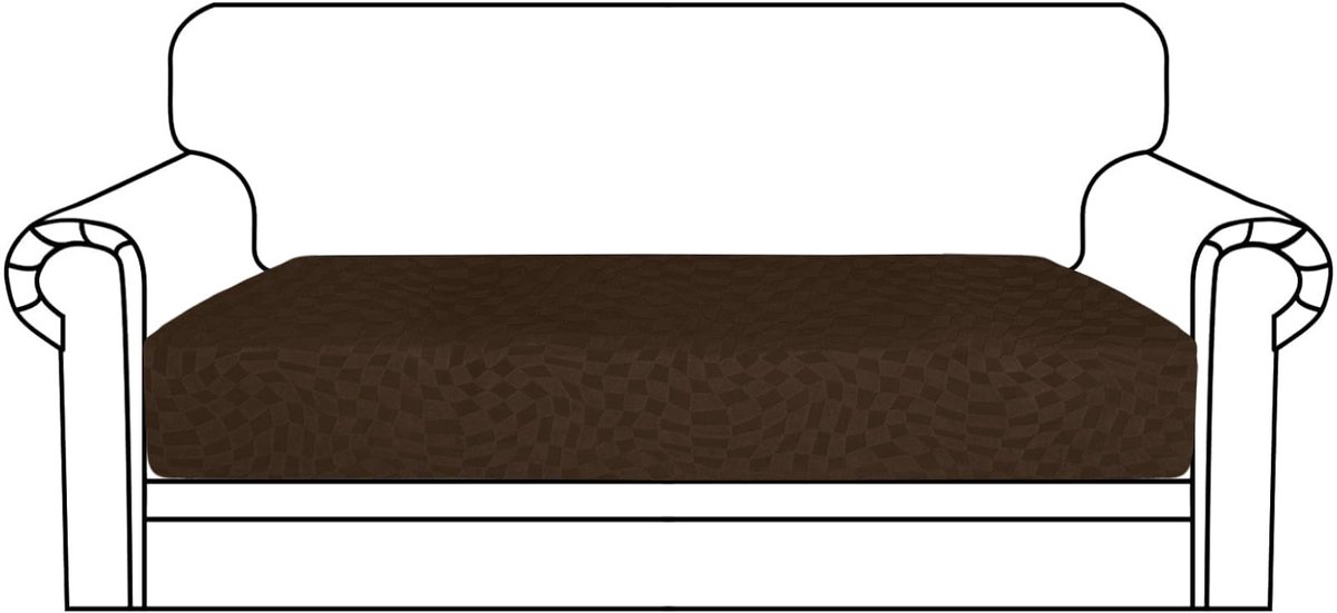 Dailygoods - Elastische Sofa Kussenhoezen - Waterdicht en Universeel voor 2 Plaatsen - Koffie Kleur