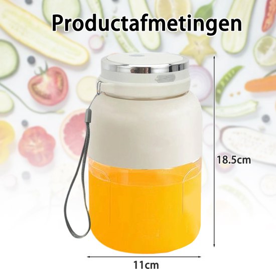 zurabini - Blender To Go - Smoothie Maker - Draagbare Blender USB-C Oplaadbaar - Fresh Juice Blender - 1300ml Shakebeker - BPA Vrij - Mini Blender Voor Smoothies, Shakes en Sap van zurabini — afbeelding 3