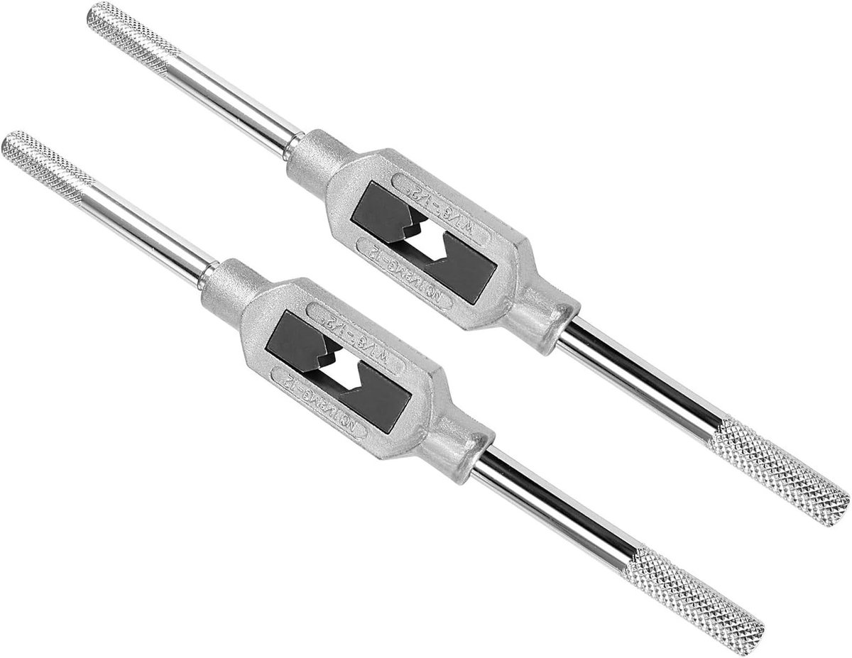 Verstelbare pijptang voor M3-M12 en W1/8-1/2 schroefboor, gemaakt van zinklegering en koolstofstaal, 2 stuks