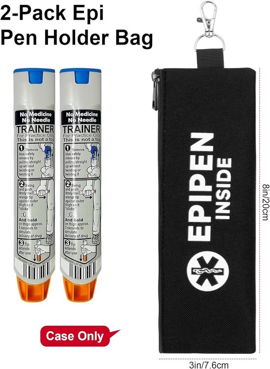 EpiPen Koeltas voor Reizen, Draagtas voor Medicijnen, Koeltas voor EpiPen, Fluorescent Zwart en Waterdicht — afbeelding 5