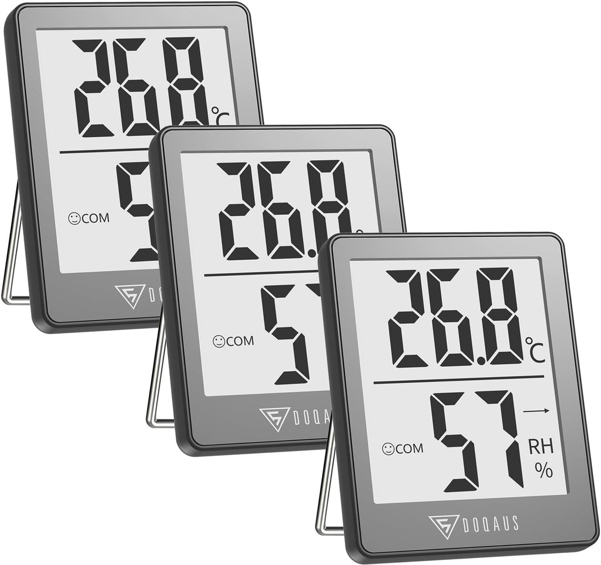 Digitale Thermometer - Mini Thermo-Hygrometer - Hoge Nauwkeurigheid - Smiley-Indicator - Voor Binnenruimtes