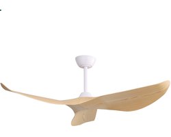 Merdoo plafondventilator met LED verlichting - Ø 132 cm - wit - afstandsbediening - DC motor - 6 snelheden