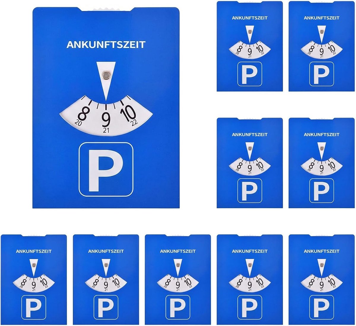 Parkeerschijf - Papier - Verstelbaar aan beide zijden - Compact formaat - Voor Auto's, Motorfietsen en Vrachtwagens