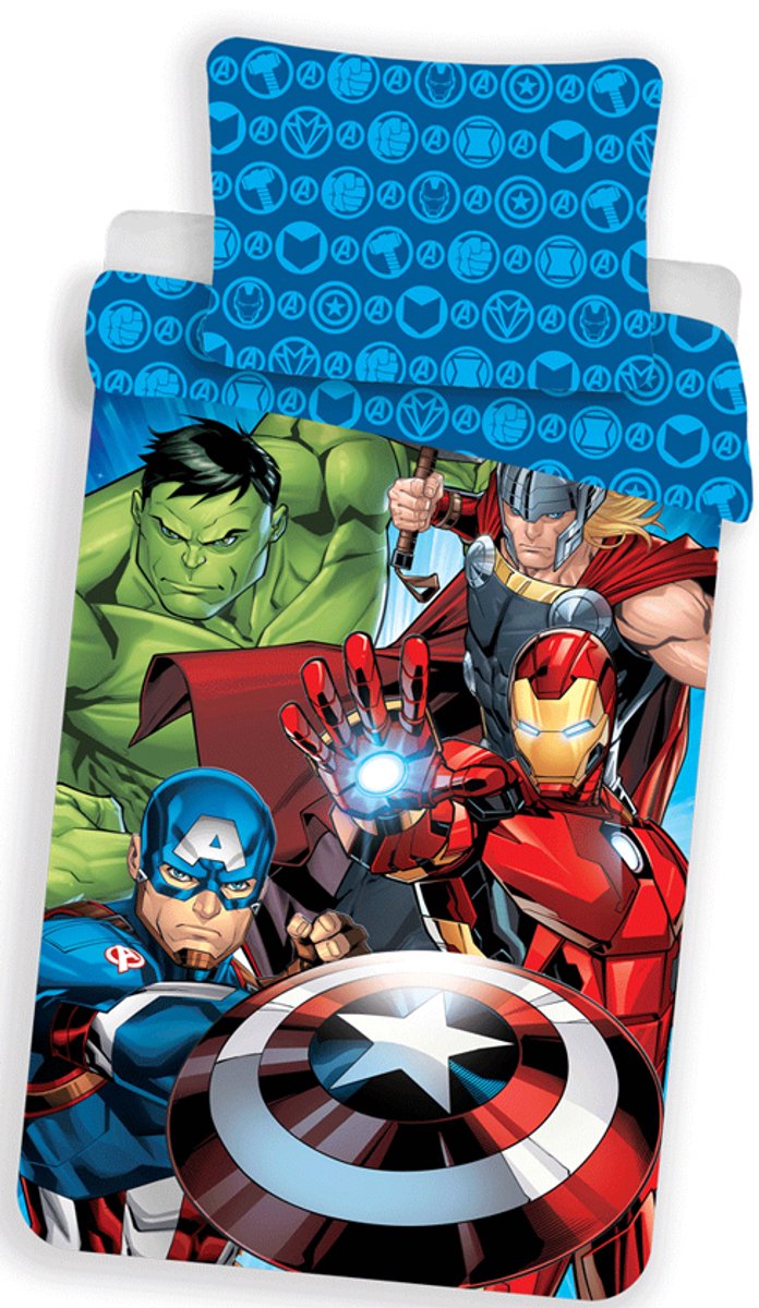 Marvel Avengers Dekbedovertrek Glow in the dark - 140 x 200 cm - 70 x 90 cm