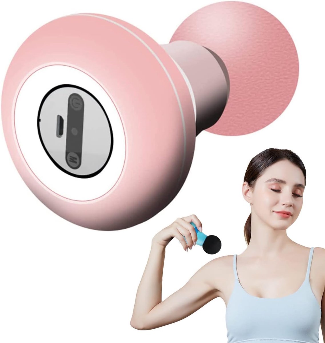 Mini Massager, Portable Deep Tissue Massagers Handheld Electric Muscle Massager with 6 Speed Vibration Mode (Pink)