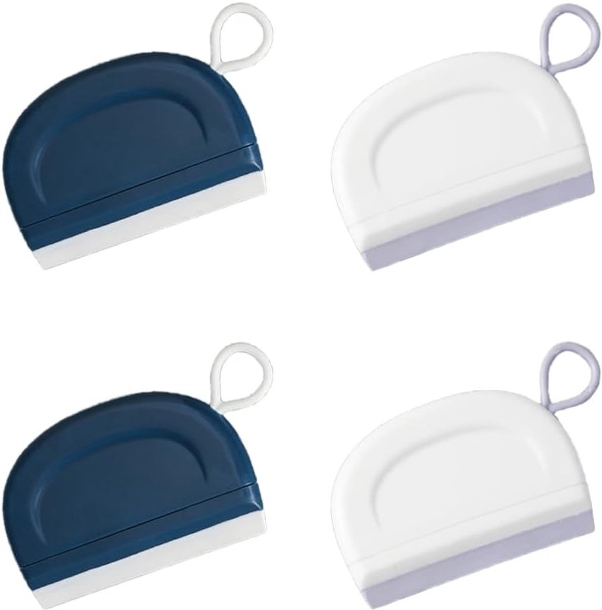 Set van 4 Mini Flexibele Douche Rijen met Zachte Rubber Strip en Plastic Haken voor Badkamer, Keuken en Ramen - Ideaal voor Schoonmaken van Tegels en Spiegels