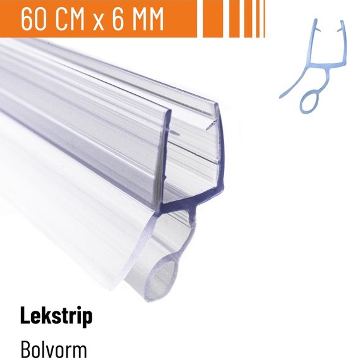 Simple Fix Douchestrip - Lekstrip - Waterkering - Douchedeurafdichting 60CM Lang - 4/5/6MM Glasdikte - Lekdorpel & Bolprofiel