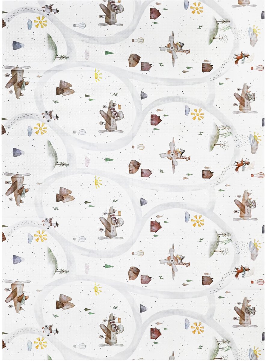 NilaFee® - Speelmat Baby - Speelkleed - Anti slip - Opvouwbaar - Opbergtas - 147 x 190 - XPE - CE getest - Waterafstotend - Auto - Vliegtuig - Terrazo Brown — afbeelding 11