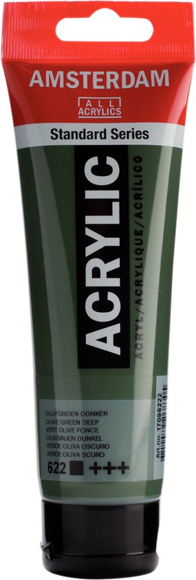 Amsterdam Standard Series acrylverf tube, 120 ml, in de kleur Olijfgroen Donker (622).