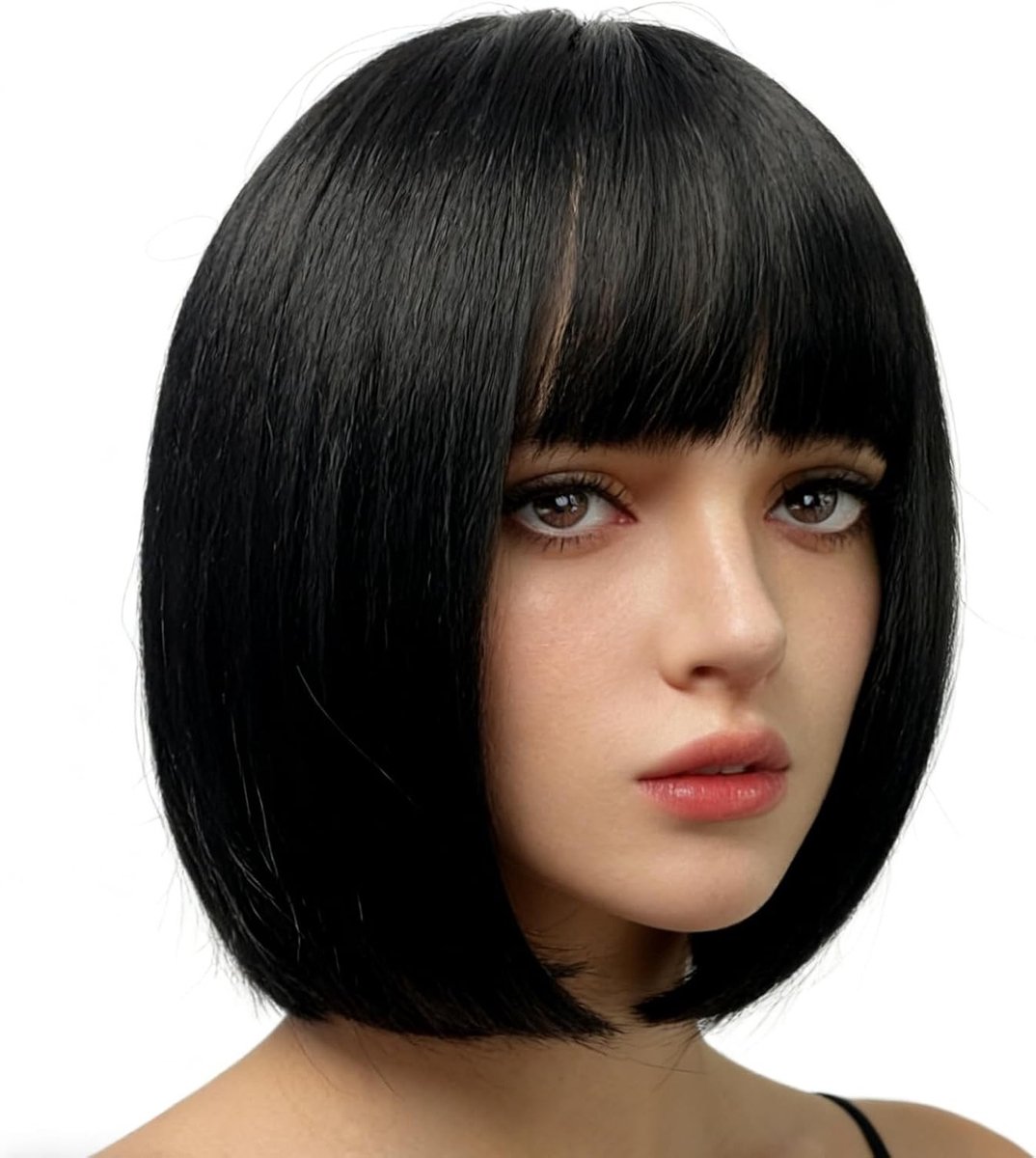 Korte synthetische bobperruque met pony voor vrouwen, ideaal voor cosplay, feesten en dagelijks gebruik