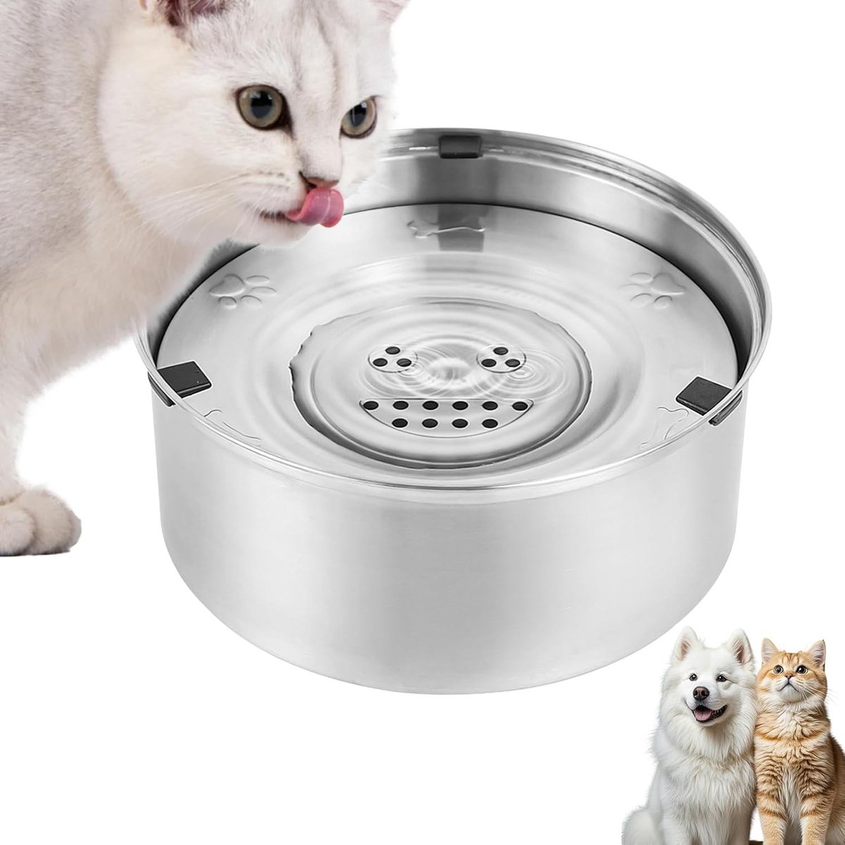 RVS waterbak voor honden van 1L, lekvrij en antislip, gemakkelijk schoon te maken, perfect voor huisdieren zonder kwijlen