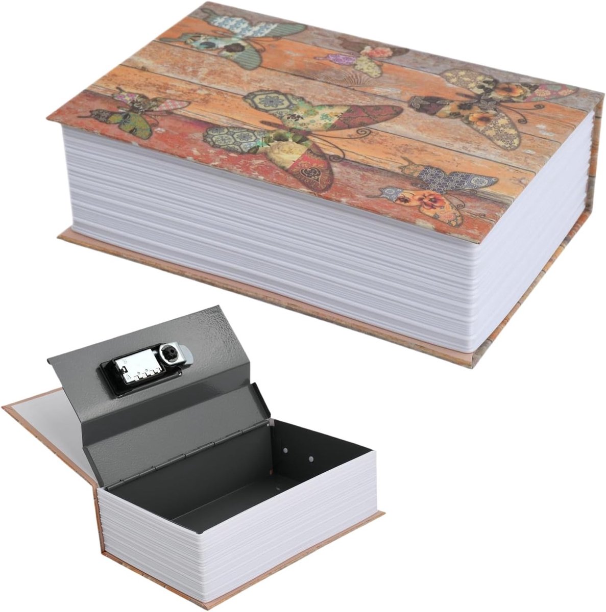 Boekenkluis met cijferslot voor veilig opbergen van sleutels, geld en sieraden, ideale mini-kluis voor thuisgebruik en als cadeau